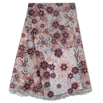 

XIYA African Lace Fabrics 2020 High Quality Lace Nigerian Lace Fabrics With Sequins French Lace Fabric For Party Dress QF3474B-1