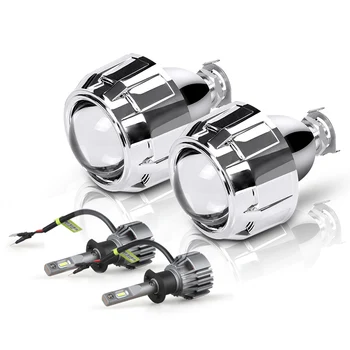 

2pcs 2.5 Inch Universal Mini Bi xenon HID Projector Lens with H1 LED Bulb for H4 H7 Car Headlights Motorcycle Retrofit Styling