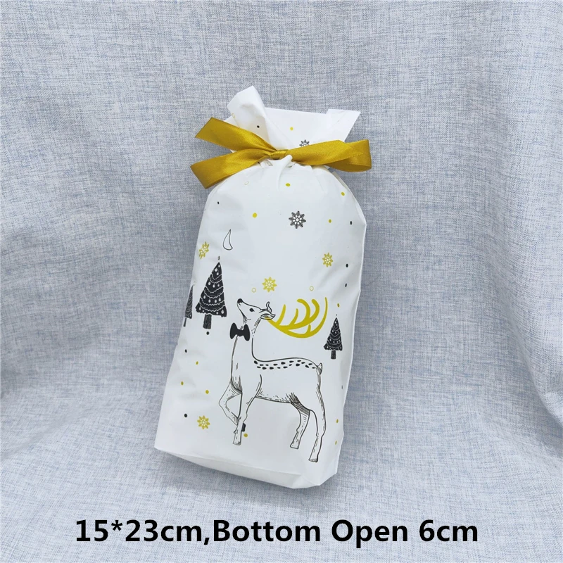Elk Christmas LBSISI жизнь 50/100 шт мешки для печенья, конфет Рождественский подарок сумки закуски с нугой и PE Пластик сумка-кисет День рождения свадьба - Цвет: Elk Christmas