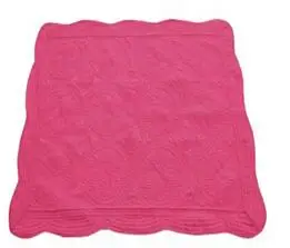pink 3pcs Quilted Patterns Baby Blanket, Blanket Towel With Scalloped Cotton,Medium Size Kids Bath Towel DOM109538 - Color: pink