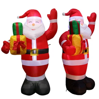 

With Blower Garden Portable Inflatable Santa Claus Foldable Model Carrying Gift Bag Figure Christmas Decor Outdoor Festival