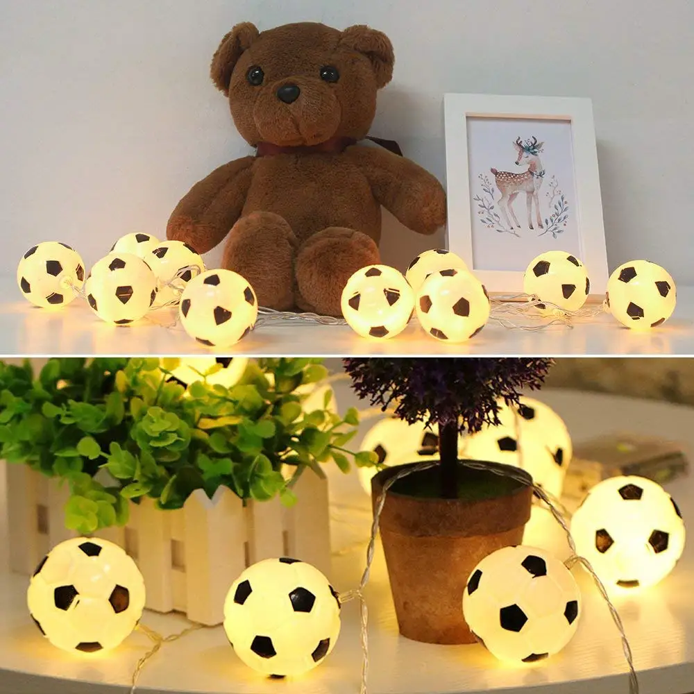 

LED String Soccer Light String Outdoor Patio Lights Ball Light Thai Garland Lamp Chain Chanukah Twinkly Holiday Novelty Football