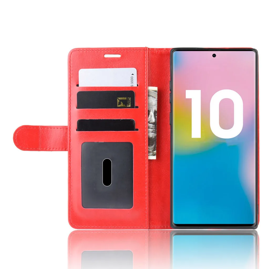 Для samsung Galaxy Note 10+ 6,8 дюймов из искусственной кожи многофункциональный карман для карт чехол для телефона флип слот для карт Стенд кожаный чехол