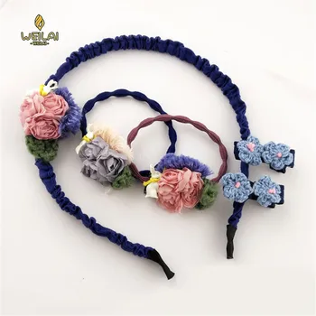

5-piece tiara set children's hair accessories silk yarn hairpin hairband rope female baby rubber band clip head hoop