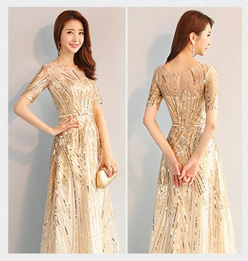 Woman Dresses for Party and Wedding Elegant Women Sexy Dress Lace Appliques A-Line Gold Bridesmaid Dresses Vestido Azul Marino