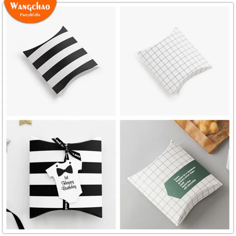 

10pcs/lot Fashion Simple Pillow Box Wedding & Engagement Candy Box Baby Shower Party Favors Gift Boxes Gift Bag Packing Supplies
