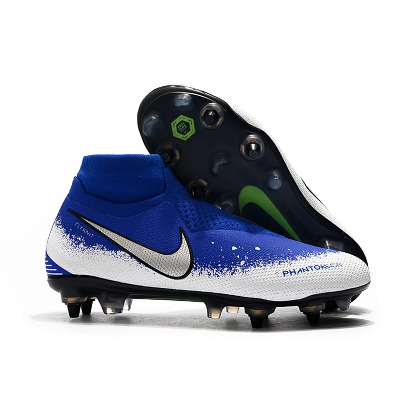 Nike Phantom VSN Elite DF SG-Pro Anti-сабо; большие размеры 39-45 высокие ботильоны футбольные бутсы обувь Футбол бутсы Для мужчин Бутсы Обувь для футбола