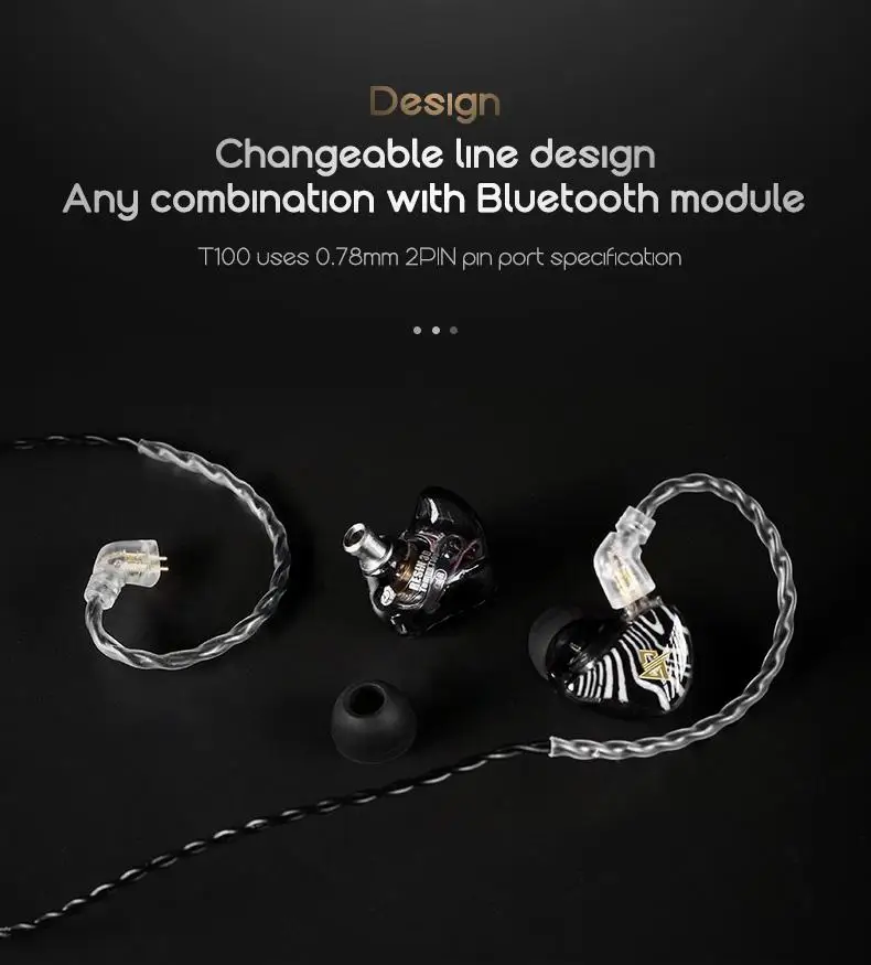 Auglamour T100 двойные динамические наушники с микрофоном в ухо HIFI смоляные Заказные наушники со съемным кабелем