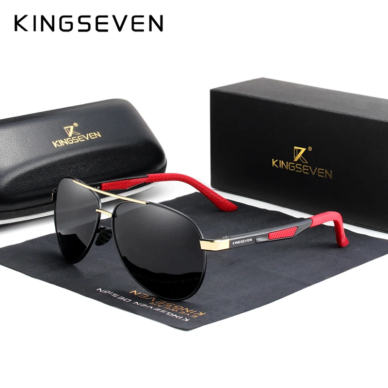 KINGSEVEN Брендовые мужские винтажные Квадратные Солнцезащитные очки поляризованные UV400 линзы очки аксессуары мужские солнцезащитные очки для мужчин Zonnebril 7720