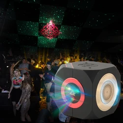 Proyector láser RGB recargable, dispositivo con Altavoz Bluetooth, efecto de iluminación de escenario para fiesta al aire libre, DJ, Disco, vacaciones, Navidad y hogar