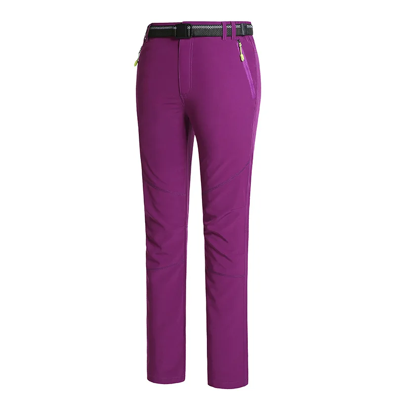 Женские уличные треккинговые спортивные брюки водонепроницаемые быстросохнущие тянущиеся походные брюки горные дышащие охотничьи треккинговые брюки - Цвет: Фиолетовый