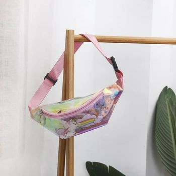 

Fashion Unicorn Waist Bag Laser Fanny Pack Children Cartoon Chest Bag Outdoor Travel Pocket Phone Pouch