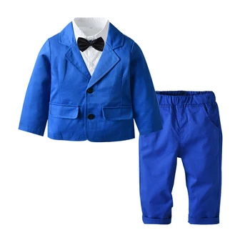 

kids Suit gentleman Boy Suit Children's Clothing Sets For Spring and autumn suit blazer+Shirts+Trousers 3pcs suit 2to6 years old