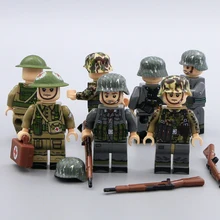 Building Blocks Military ww2 German Army Weapons Guns British Medical Soldier Figure 98K M1 Bricks Parts Helmet Accessories Toys