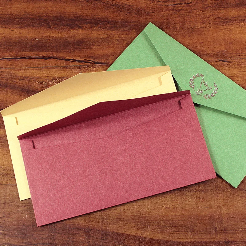 10 шт./лот, европейский стиль, винтажный горячего тиснения печать конвертов из крафт-бумаги конверт для свадьбы письмо-приглашение 110 мм X 220 мм