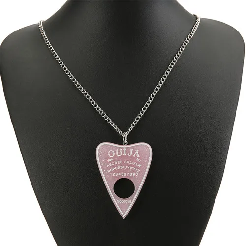 1 шт Женское Ожерелье Многоцветная Смола Ouija PlatePendant для детей подарок на день рождения женские ювелирные изделия - Окраска металла: gitter pink