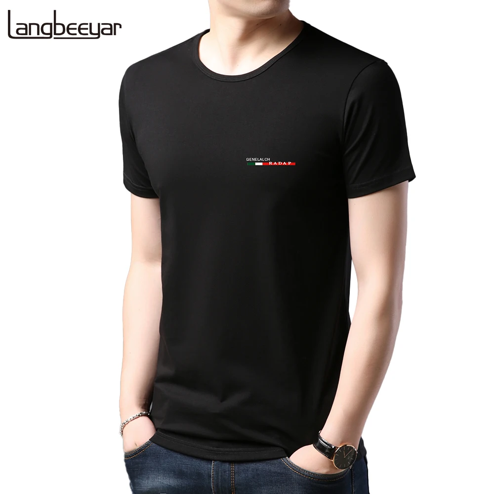 

2020 New Summer Brand Tops 95% Cotton 5% Spandex t Shirt Round Neck For Men Short Sleeve Casual Fashion Mens Clothes