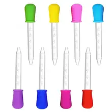 Pipette compte gouttes pour enfants, en silicone 5 ml, en lot de 6/7/8/10 pièces, dispositif pour donner des médicaments liquide aux bébés, ustensiles médicaux 