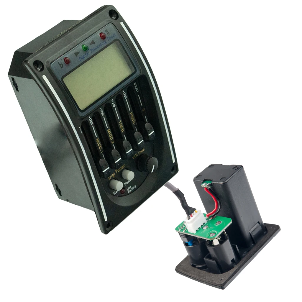 5 Band Acoustic Folk Classical Guitar EQ Equalizer Preamp Piezo Pickup Tuner AMP with LCD Display