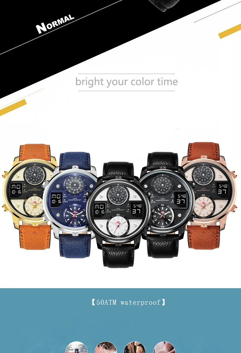 2021 New Fashion Brand Mens Watches Waterproof Sport Watch Men Electronic Timing Wrist Watches Clock Relogio Masculino 720