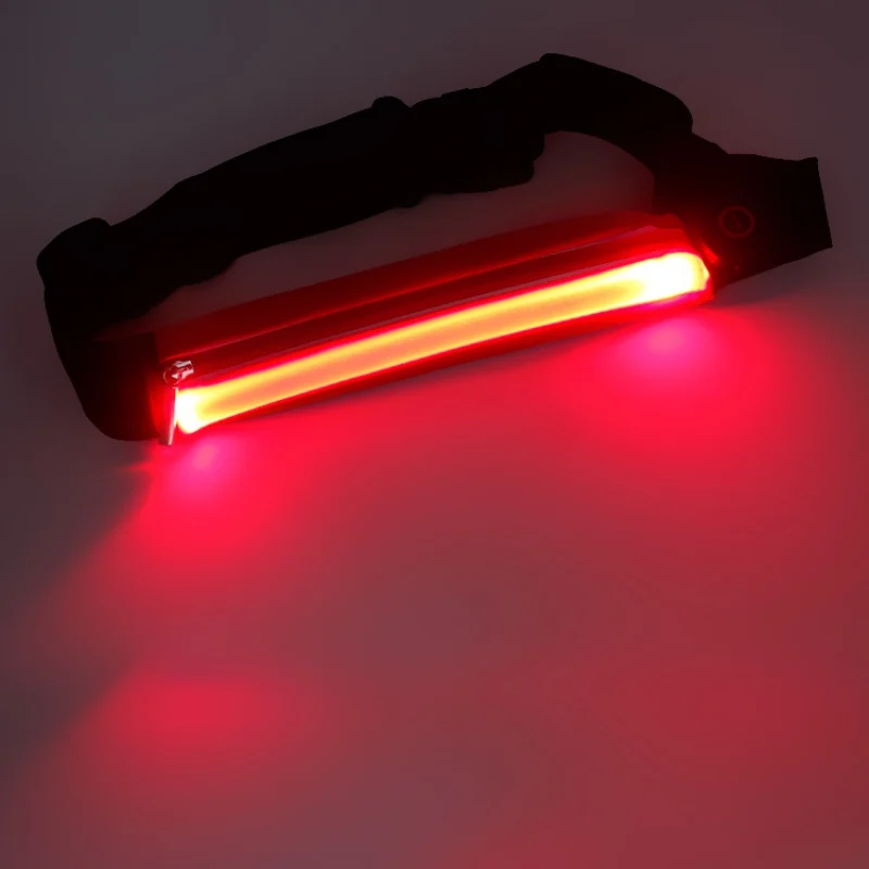 USB Rechargeable Waterproof LED Running Belt Bag Adjustable Strap Travel Sports Waist Pack