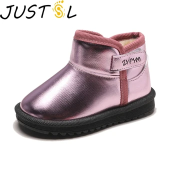 

Autumn Winter Children's Snow Warm Boots Boys Girls Casual Flat Shoes Boots Plus Velvet Shoes For Kids