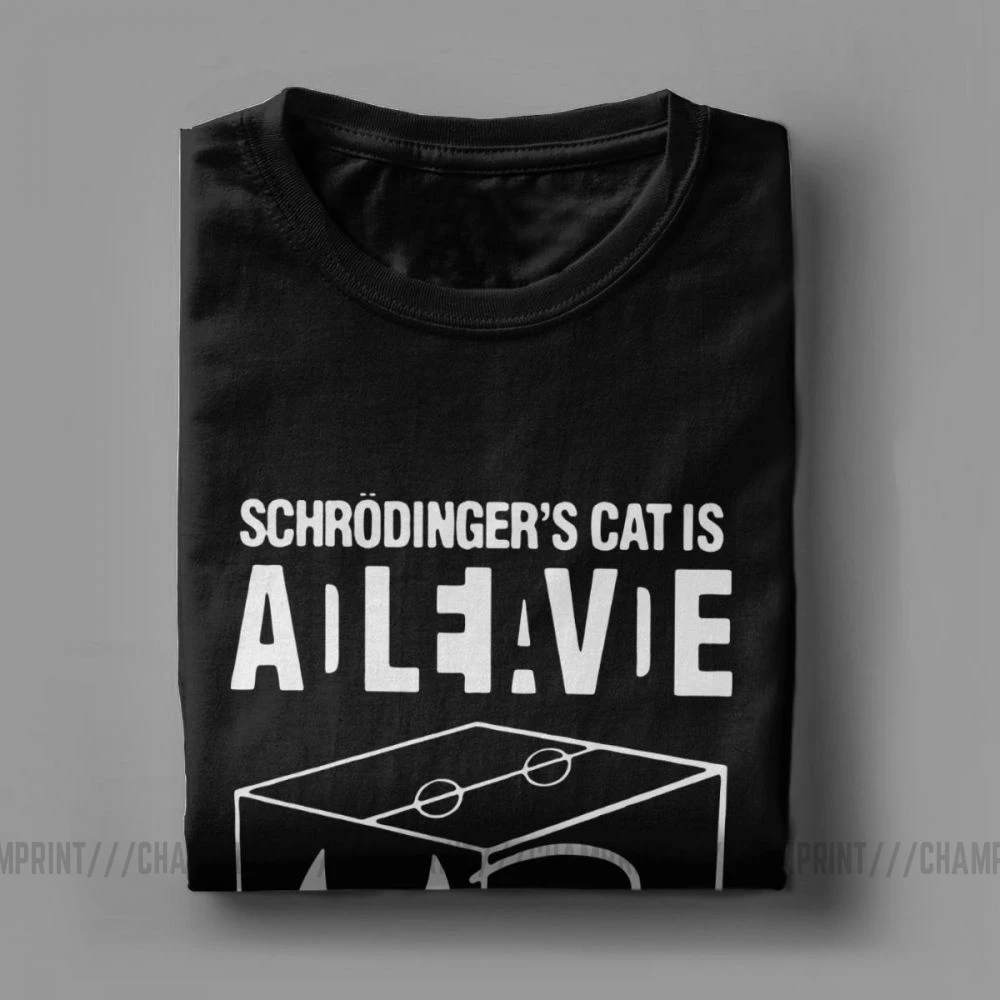 Schrodingers Cat Big Bang Theory футболки мужские Шелдон Купер гик тббт Чистый хлопок футболки с коротким рукавом размера плюс