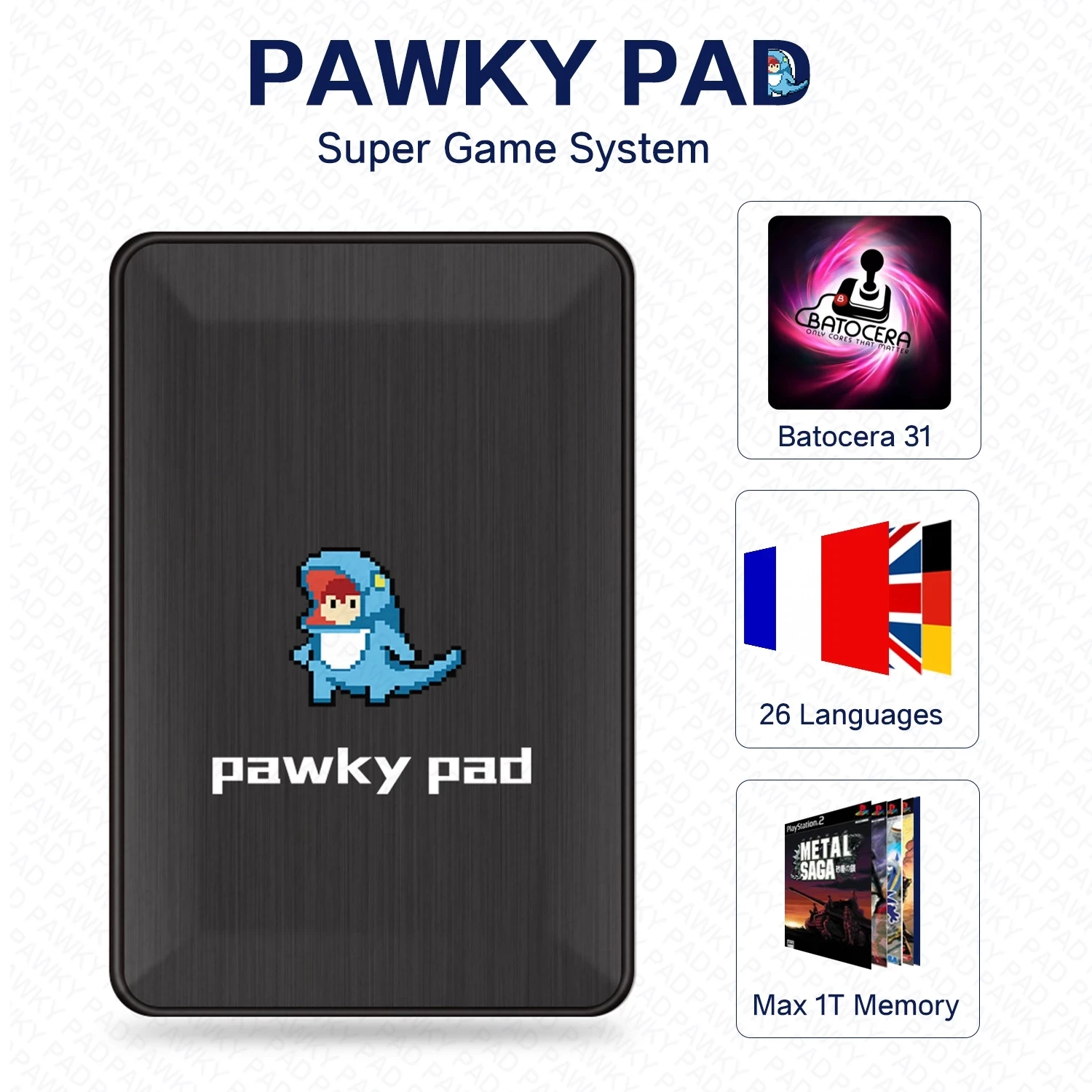 NEW 2T HDD Pawky Pad Retro Video Game 4K 3D Portable External Game 