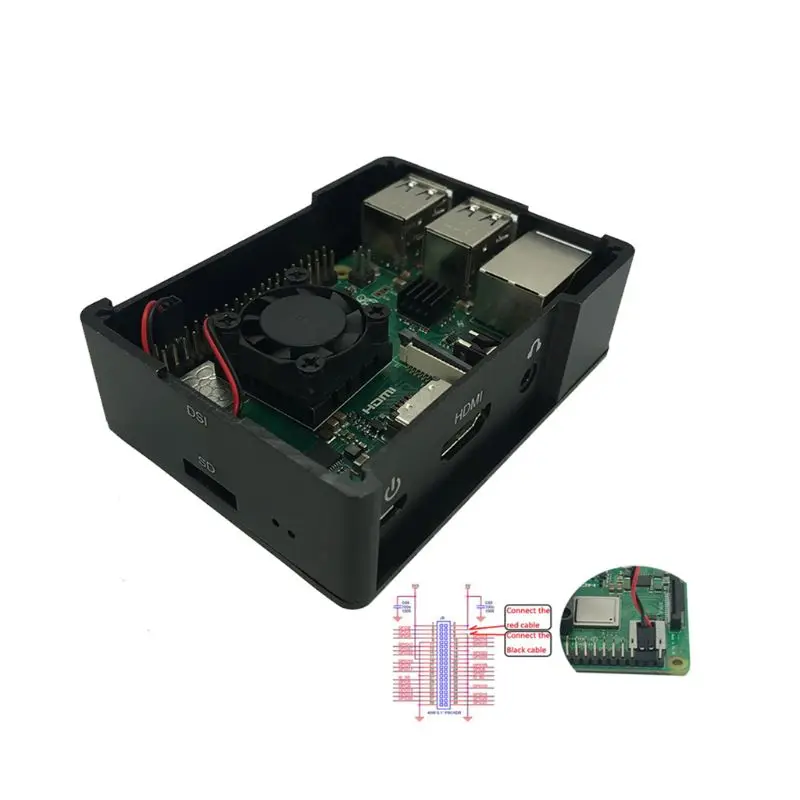 1 комплект алюминиевый чехол металлический корпус черный корпус для Raspberry Pi 3 Model B+/B Kit