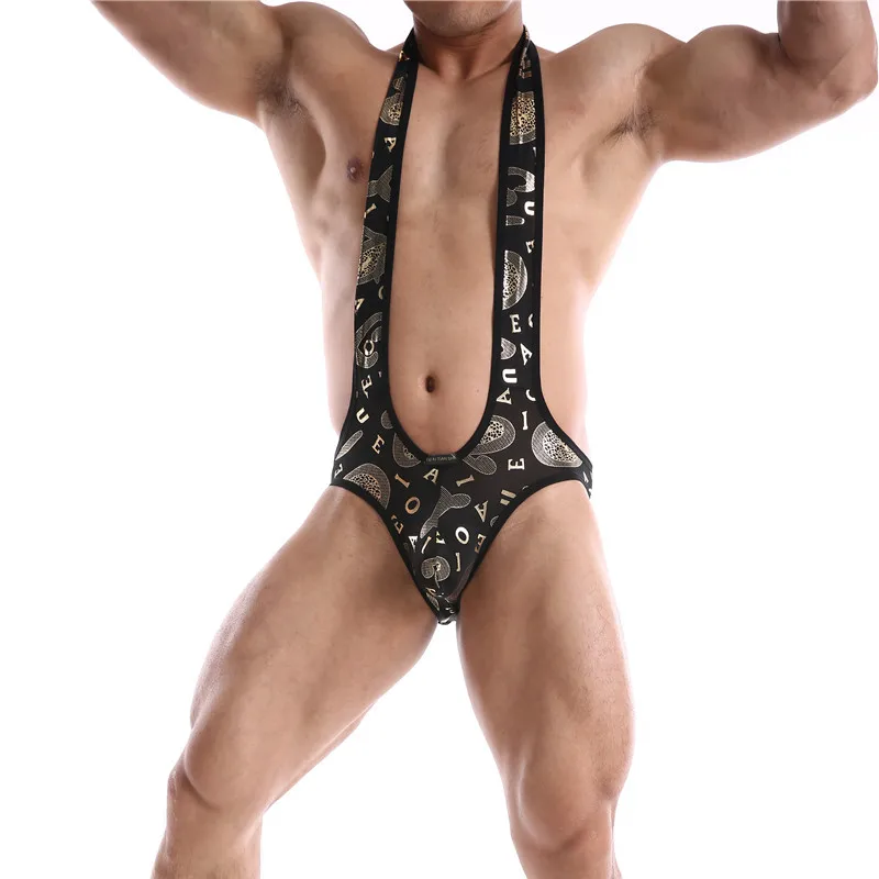 Fashion Men Undershirt Underwear Sexy Wrestling Suit Men Bodysuits Men's Jumpsuit Suspender Teddies Underwear One-Piece Bodysuit