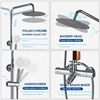 Quyanre Chrome Thermostatic Shower Faucet Bathroom Bathtub Thermostatic Shower Dual Handles Hot Cold Water Tap Tub Spout Shower ► Photo 2/6