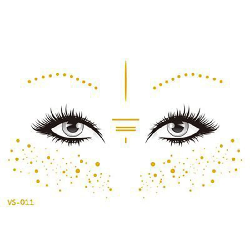 5pcs Golden Face Temporary Tattoo Waterproof Freckles Cover Stickers Body Art Decals Beautiful Color For Party CJ666