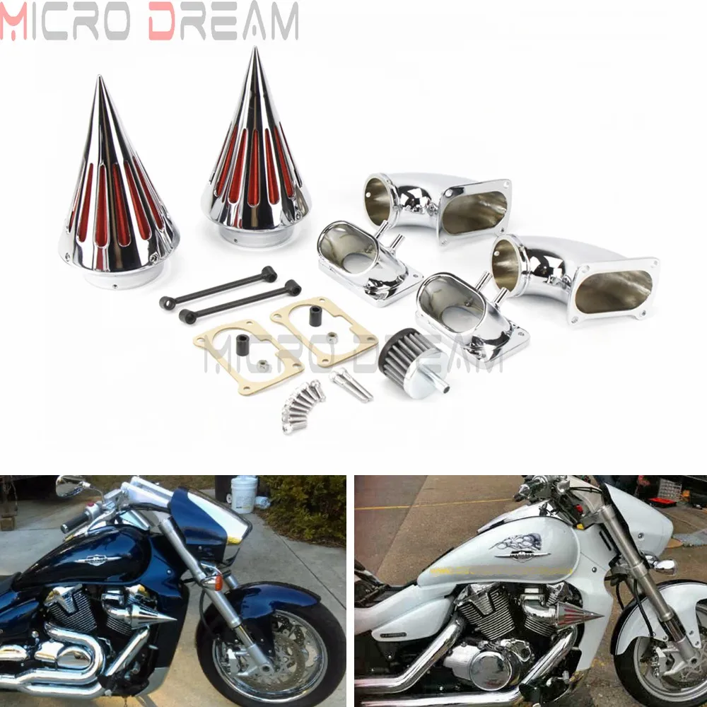 

Motorcycle Dual Air Cleaner For Suzuki Boulevard M109 M109R 1983-2017 2018 2019 Chrome Twin Washable Air Filter Intake Kit