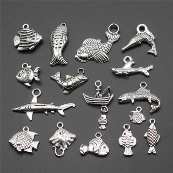 

15pcs Tropical Fish Charm Antique Silver Color Marine Fish Pendant Charms For Jewelry Fish Charm Jewelry Findings