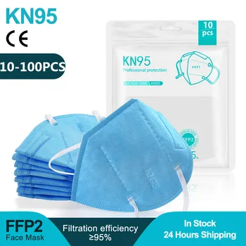 

10-100Pcs FFP2 Face Mask KN95 Mascarillas Tapabocas Anti Dust Mouth Masks Filter Breathing Safety Protective KN95 Mondmaskers