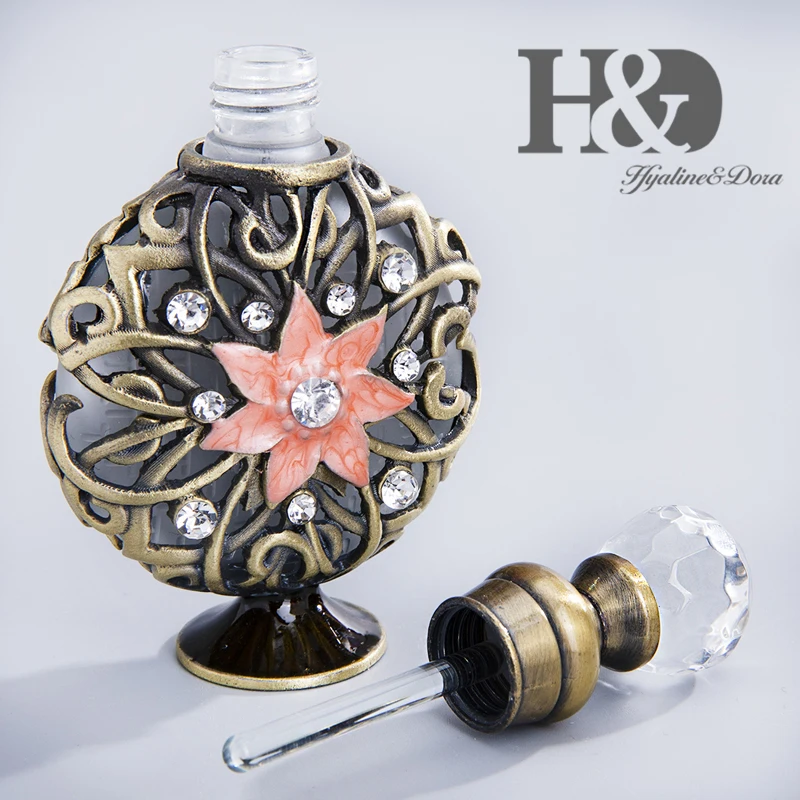 H& D 3 цвета Ретро многоразовый флакон для духов ручная роспись цветочный узор Состаренный Bejeweled контейнер для эфирного масла женский подарок