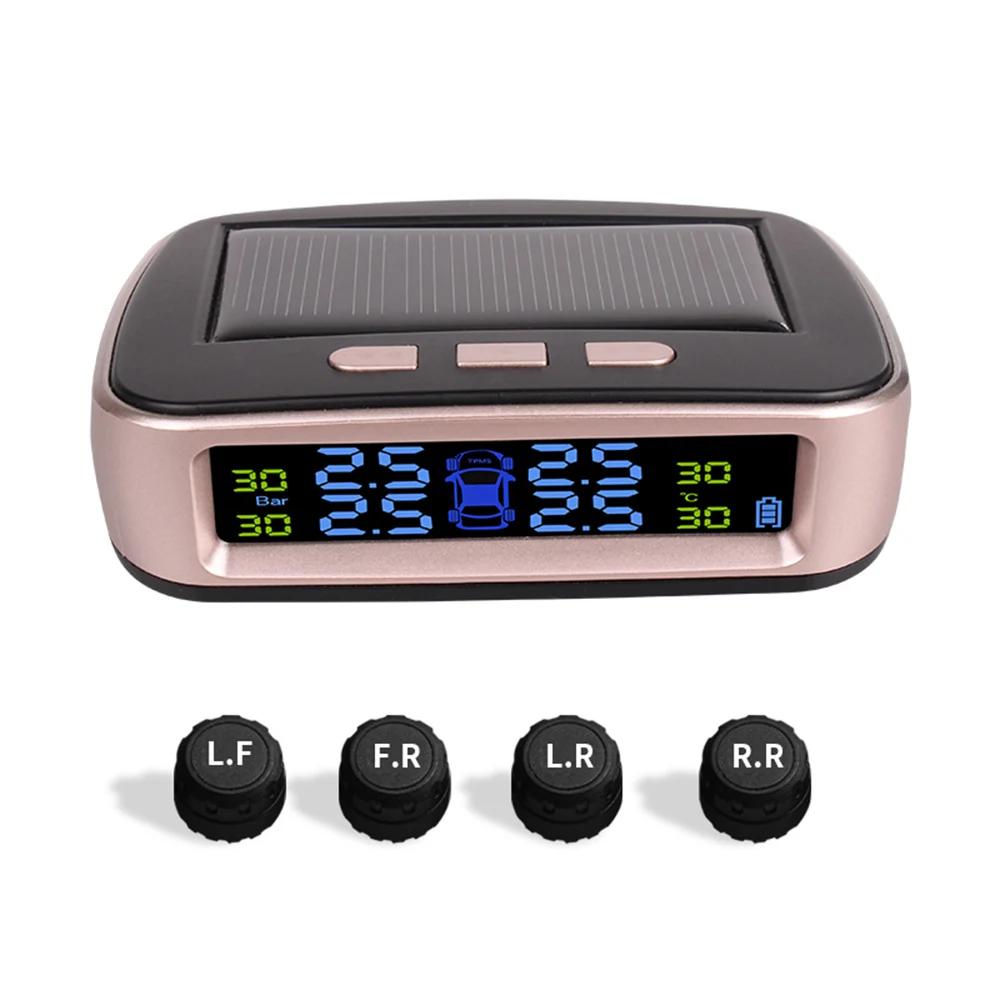 4 шт., беспроводные внешние датчики, солнечная система контроля давления в шинах, автомобильные шины TPMS, датчик давления, измеритель, детектор в реальном времени