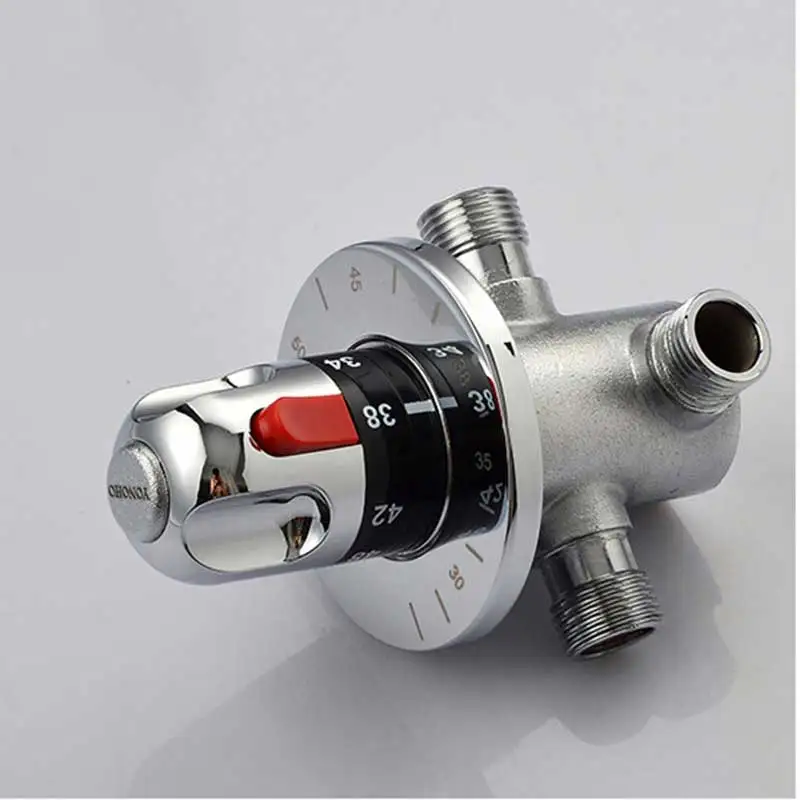 Chrome thermostatic brass mixer valve brass cartridge mixer valve hot cold water temperature control bathroom accessories thermostatic mixing valve