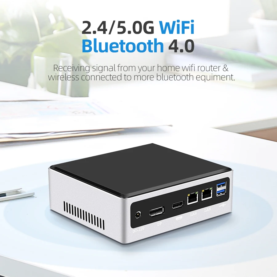 Mini PC Intel Core i7 10510U 2*DDR4 M.2 SSD NVMe Windows 10 Dual-Band WiFi Bluetooth 4.0 HDMI DP 4K 60Hz USB Type-C 2*Ethernet-2