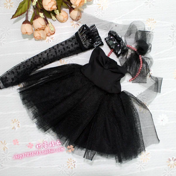 1/4 1/3 BJD аксессуары для одежды Кукольное свадебное платье для BJD/SD MSD SD16 EID женщины, не включая куклы, обувь, парик и другие E2503-B - Цвет: Черный