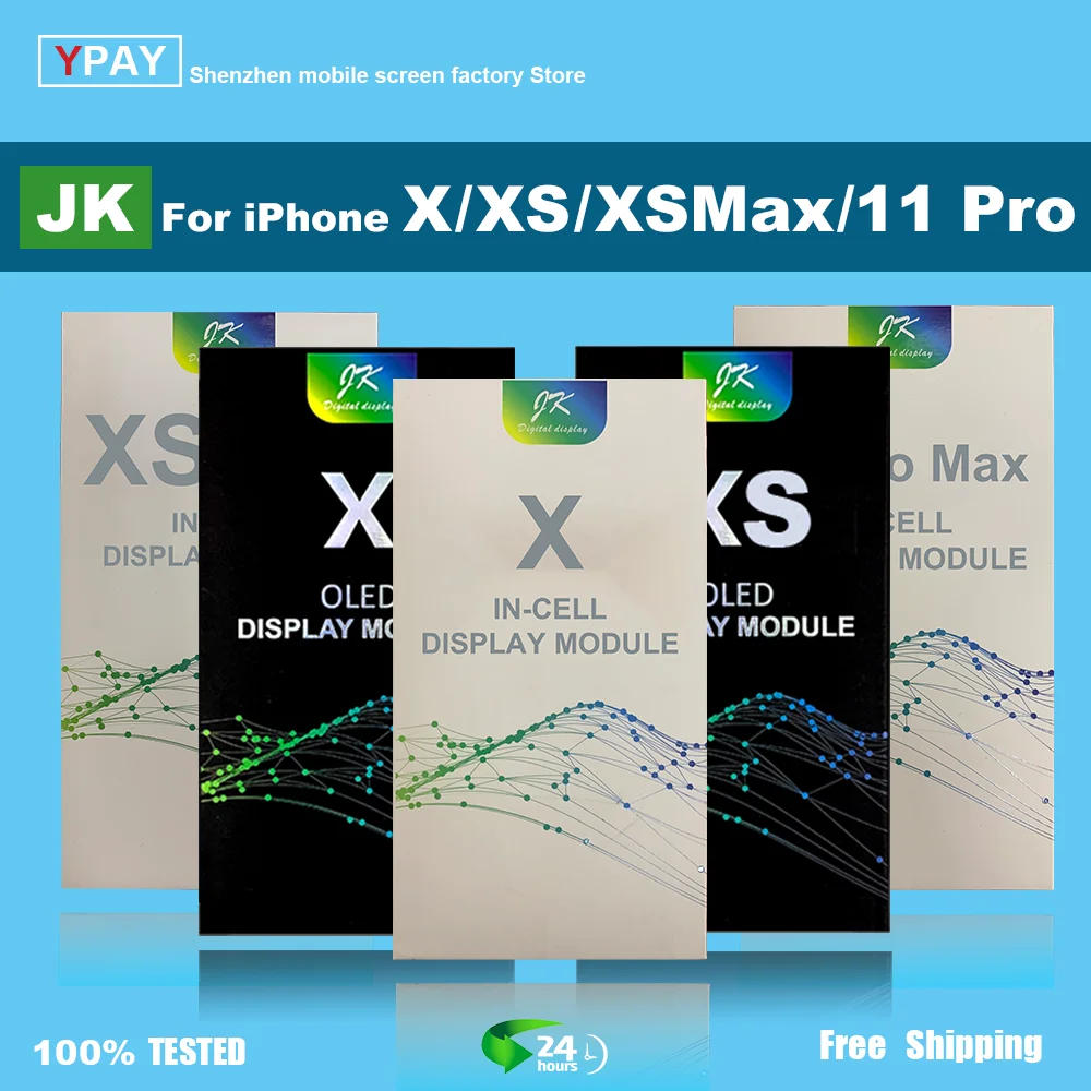 Jk Incell Serie Voor Iphone X Xs Max Xr 11 Lcd Touch Screen Digitizer Vergadering Geen Dode Pixel Vervanging onderdelen + Gift