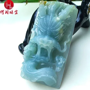 

Hezhou jewelry!Myanmar natural jade!Exquisite hand carving!Dragon pendant!Exquisite workmanship112.69g