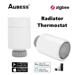 Aubess Smart Tuya Zigbee Radiator Thermostat Touch Constant Radiator Actuator Temperature Controller With Zigbee Hub Smart Home