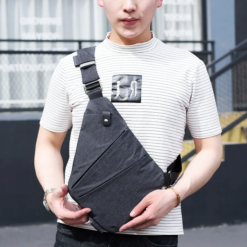 

Digital Storage Gun Pack Men Canvas Chest Bag Shoulder Sports Waist Pack Multi-functional Service Body Hugging Shoulder Theft