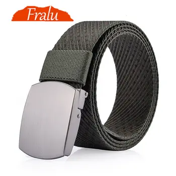 

FRALU 2017 Canvas Tactical Casual Belts Men's Fashion Cloth Belts Male Knitted Waistband Ceintures Homme