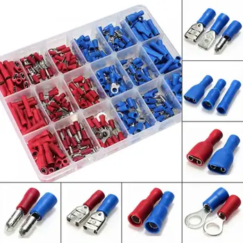 

360pcs/lot Assorted Crimp Terminals Insulated Terminals Crimp Connector Butt Spade Ring Fork Set