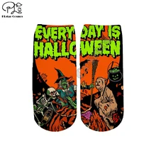 PLstar Cosmos/дропшиппинг Хэллоуин ужас 3D печатных женщин/мужчин/мальчиков/девочек мультфильм красочные повседневные смешные короткие лодыжки носок Style4