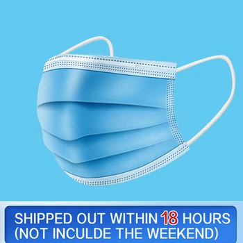 

50pcs 100pcs 3 Layers Face Masks Non Woven Disposable Face Mask Ear loop Mouth Mask