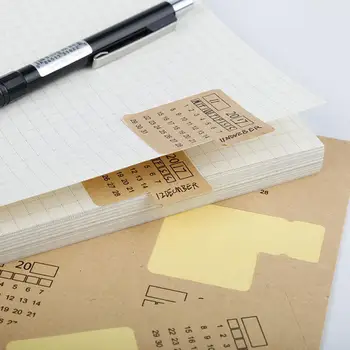 

2pcs Handwritten Calendar Calendar Index Sticker Universal Diy Calendar Handwritten Sticker Kraft Label Brown Paper Index L1F5