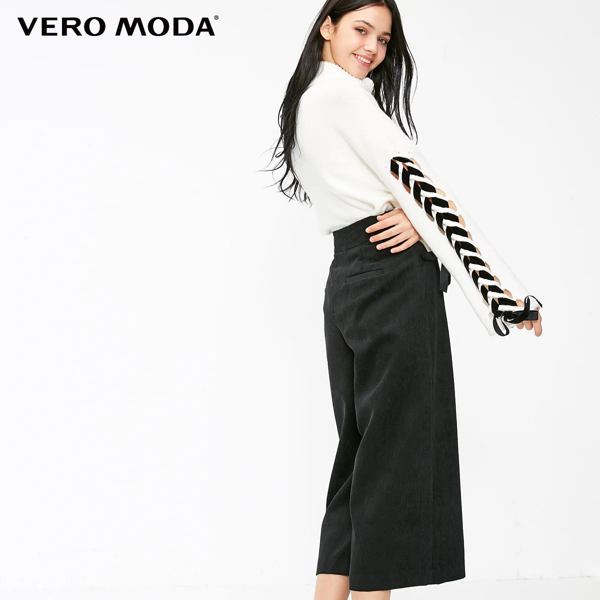 Vero Moda Новые поступления вельветовые на молнии широкие брюки капри для отдыха | 31836J536